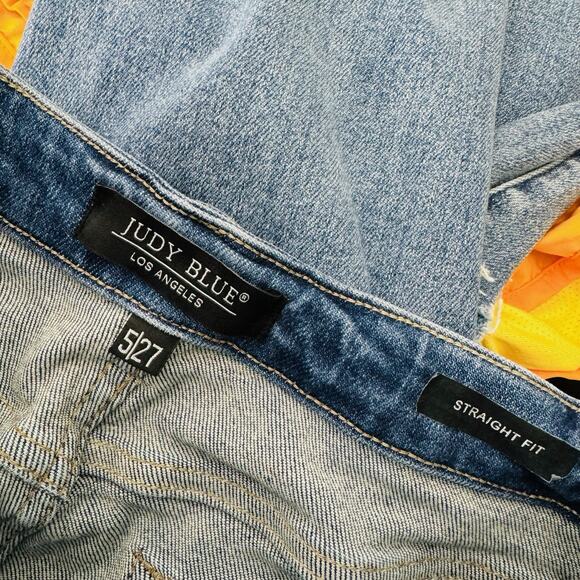 Judy Blue Distressed High Rise Straight Leg Jeans Women’s Size 27 - Picture 7 of 8